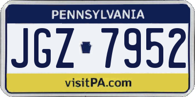 PA license plate JGZ7952