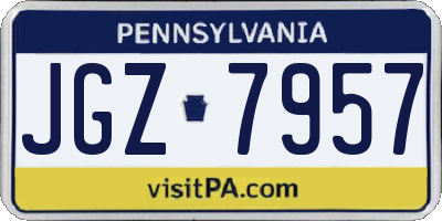 PA license plate JGZ7957