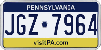 PA license plate JGZ7964