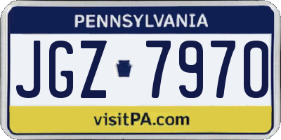PA license plate JGZ7970