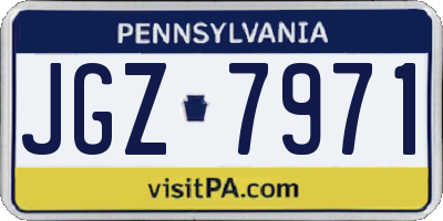 PA license plate JGZ7971