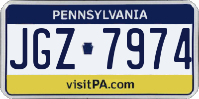 PA license plate JGZ7974