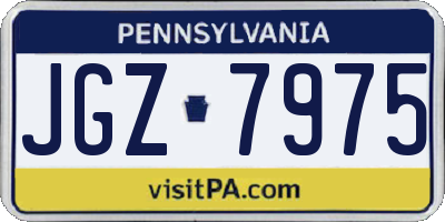 PA license plate JGZ7975