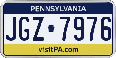 PA license plate JGZ7976