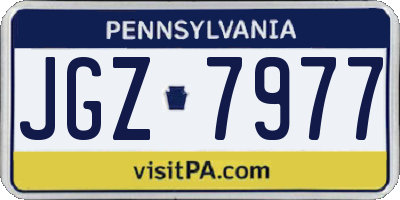 PA license plate JGZ7977