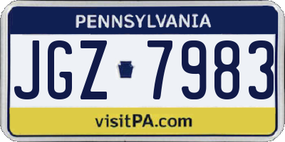 PA license plate JGZ7983