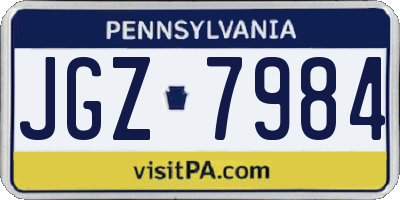 PA license plate JGZ7984