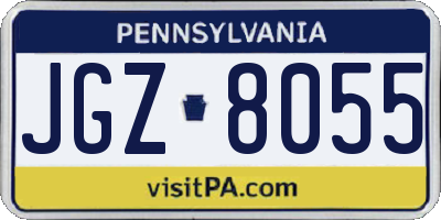 PA license plate JGZ8055