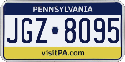 PA license plate JGZ8095