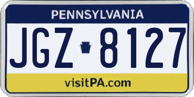 PA license plate JGZ8127