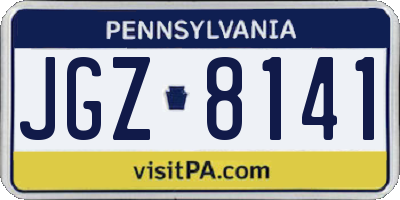 PA license plate JGZ8141