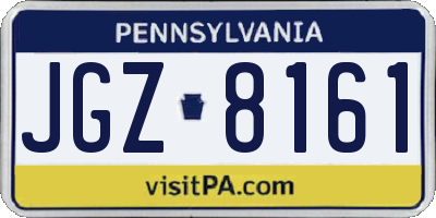 PA license plate JGZ8161