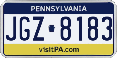 PA license plate JGZ8183