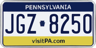 PA license plate JGZ8250