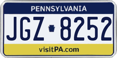 PA license plate JGZ8252