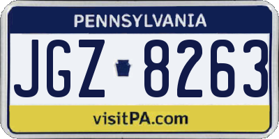 PA license plate JGZ8263