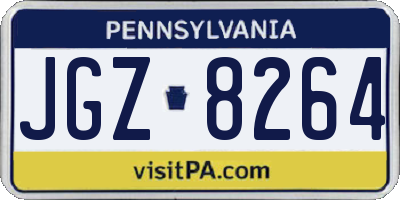 PA license plate JGZ8264