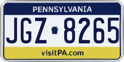 PA license plate JGZ8265