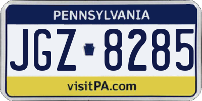 PA license plate JGZ8285