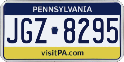 PA license plate JGZ8295
