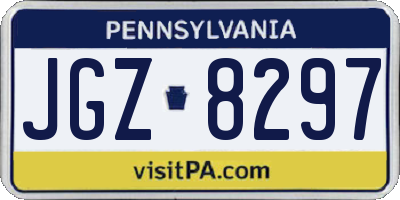 PA license plate JGZ8297