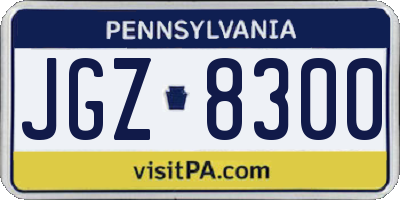 PA license plate JGZ8300