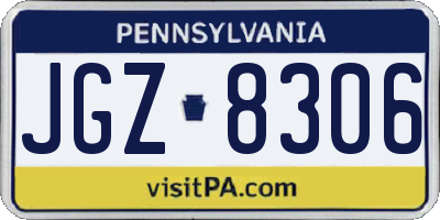 PA license plate JGZ8306