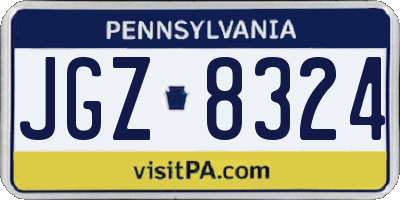 PA license plate JGZ8324