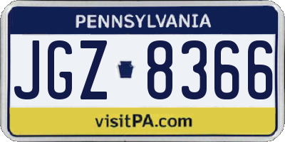 PA license plate JGZ8366