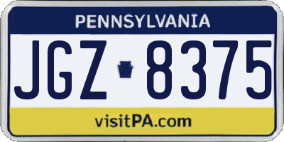 PA license plate JGZ8375