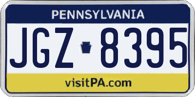 PA license plate JGZ8395