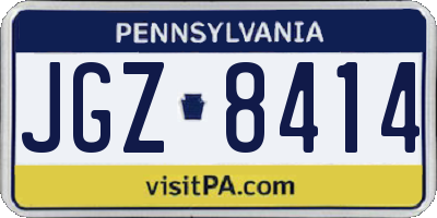 PA license plate JGZ8414