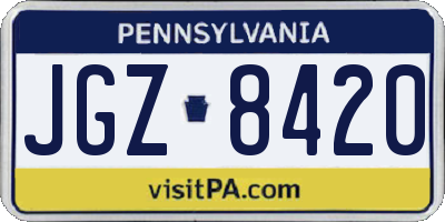 PA license plate JGZ8420