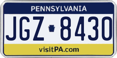 PA license plate JGZ8430