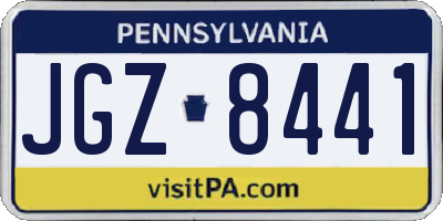 PA license plate JGZ8441