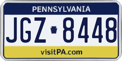 PA license plate JGZ8448