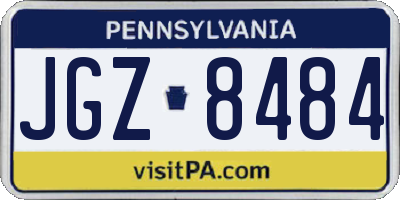 PA license plate JGZ8484