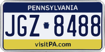 PA license plate JGZ8488