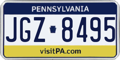 PA license plate JGZ8495
