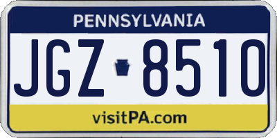PA license plate JGZ8510