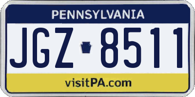 PA license plate JGZ8511