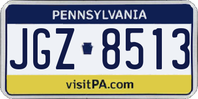 PA license plate JGZ8513