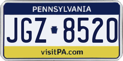 PA license plate JGZ8520