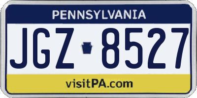 PA license plate JGZ8527