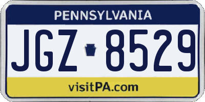PA license plate JGZ8529