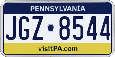 PA license plate JGZ8544