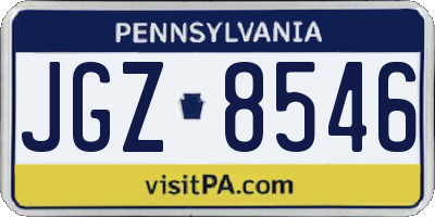 PA license plate JGZ8546