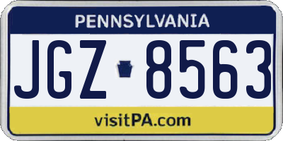 PA license plate JGZ8563