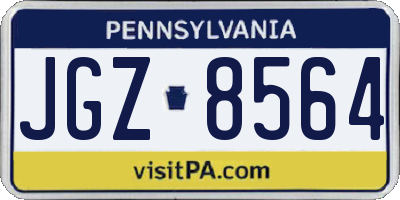PA license plate JGZ8564