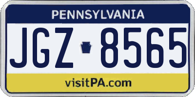 PA license plate JGZ8565